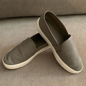 Vince Perforated Leather Slip-On Sneakers